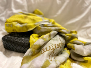 Batik Schal "bergamot yellow"